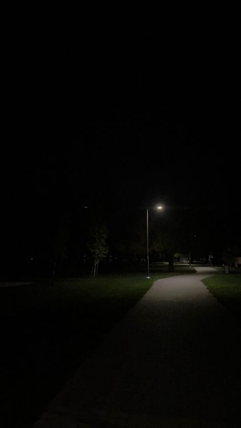 Dark Pictures Of Nature, Dark Neighborhood Aesthetic, Sesame Syrup, Nature Photography Night, Walking In The Dark, Walking At Night, Late Night Walks, Night Walks, Nostalgic Pictures