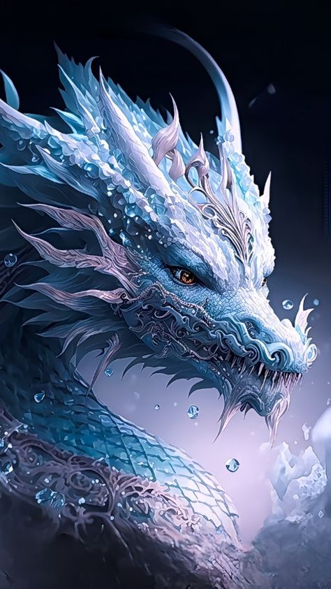 Dragon Tattoo Sketch, Yin Yang Tattoos, Ice Dragon, Dragon Artwork Fantasy, Dragon Illustration, Beautiful Dragon, Fantasy Pictures, Dragon Pictures, Fantasy Creatures Art