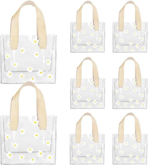 Amazon.com: Whaline 12Pcs Clear PVC Gift Bags with Handle Bridesmaid Gift Bags Cute Daisy Flower Transparent Gift Bags Reusable Treat Bags for Mother's Day Wedding Birthday Graduation Baby Shower Party Supplies : Health & Household Bridal Shower Prizes, Bachelorette Gift Bags, Flower Transparent, Gift Wrap Storage, Plastic Gift Bags, Bags Cute, Bridesmaid Gift Bags, Organization Gifts, Baby Shower Party Supplies