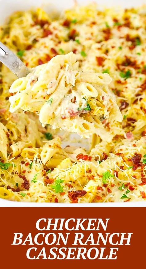 Chicken Bacon Ranch Casserole Freezer Meal, Chicken Bacon Ranch Recipes Easy Dinners, Chicken Bacon Ranch Oven, Ranch Seasoning Mix Recipes Dinners, Creamy Bacon Ranch Chicken, Chicken Bacon Pasta Casserole, Easy Dinner Entrees, Chicken Bacon Ranch Casserole Recipes, Chicken Bacon Ranch Enchiladas