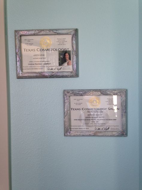 Esthetician License Frame, Cosmetology License Display, Cosmetology License Aesthetic, Cosmetology Vision Board, Cosmology School, Cosmetology School Aesthetic, Esthetician License, Cosmo School, Cosmetology License