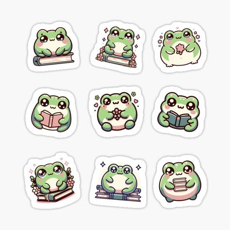 Decorate notebooks, personalize laptops, or stick ‘em wherever Removable, kiss-cut vinyl stickers Super durable and water-resistant 1/8 inch (3.2mm) white border around each design Glossy finish for vibrant, eye-catching colors Frog Journal, Sketchbook Stickers, Kawaii Frogs, Kawaii Journaling, Cute Sketchbooks, Frog Stickers, Decorate Notebooks, Journaling Stickers, Journal Sticker