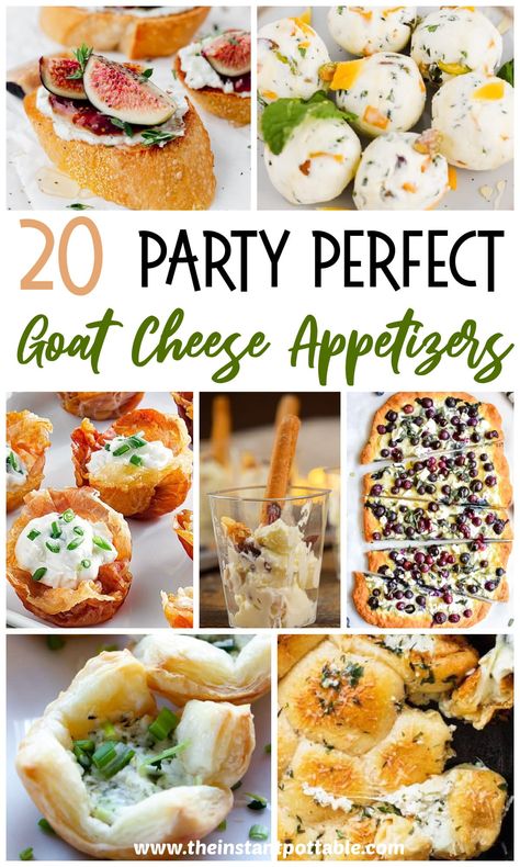 Are you looking for the perfect appetizer to start your next dinner party or family gathering? If so, goat cheese appetizers are the answer. Check out these goat cheese recipes New Years Eve Apps Appetizers, Appetizers With Goat Cheese Appetizer Ideas, Appetizer Recipes Goat Cheese, Goat Cheese Appetizers For Party, Goat Cheese And Date Appetizer, Goat Cheese Wonton Appetizers, Fancy Cheese Appetizers, Goat Cheese Bites Appetizers, Goats Cheese Appetizer