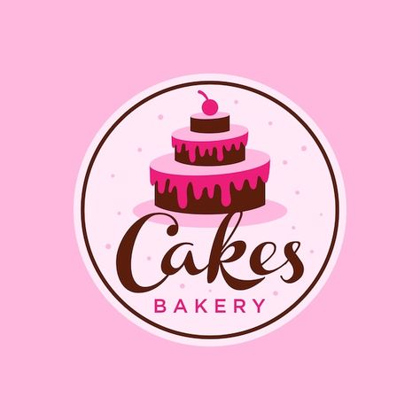 Vector sweet cake bakery shop logo | Premium Vector #Freepik #vector #confectionery #bakery #cakes #birthday-cake Logo Bakery Cake, Cake Bakery Shop, Cake Shop Design, Bakery Shop Design, Cake Vector, Cake Logo Design, Cake Bakery, Cake Logo, Sweet Bakery