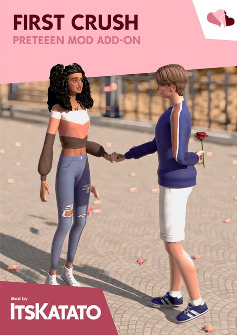 Preteen: First Crush Pack V1.0.0 | ItsKatato on Patreon Los Sims 4 Mods, Sims 4 Cheats, Sims 4 Tsr, Sims 4 Traits, Sims Packs, Cc Packs, Ts4 Mods, Sims 4 Cas Mods, Pelo Sims