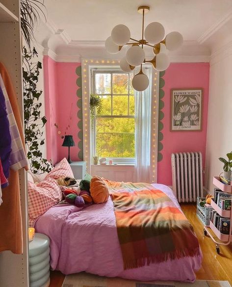 Pastel Light Fixture, Multiple Beds In One Room, Bed By The Window, Have A Fabulous Weekend, Instagram Bedroom, Sash Window, Apt Ideas, Future Apartment Decor, Danish Pastel