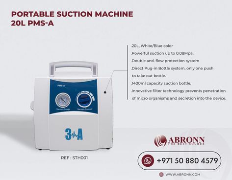 🏥 Equip your medical facility with essential equipment from Abronn! 🚑 🔹 Portable Suction Machine 20L (PMS-A) 🔹 Rechargeable Suction Machine 25L (PMS-B) 🔹 Ventilator Machine - Vent 20 🔹 Vital Sign Monitor (Handheld) Ensure efficient patient care and emergency response with our reliable medical devices. Contact us to learn more: 📞 +971 4 884 4860 📲 +971 50 880 4579 📩 sales@abronn.com 🌐 www.abronn.com . . . . . . . . #MedicalEquipment #EmergencyResponse #Abronnsolutions #MedicalEquipment #i... Medicube Device, Hospital Equipment Medical, Vital Signs Monitor, Automated External Defibrillators, Suction Machine, Medical Facility, Injection Machine, Medical Devices, Nictemaw 17.5lb Portable Washing Machine