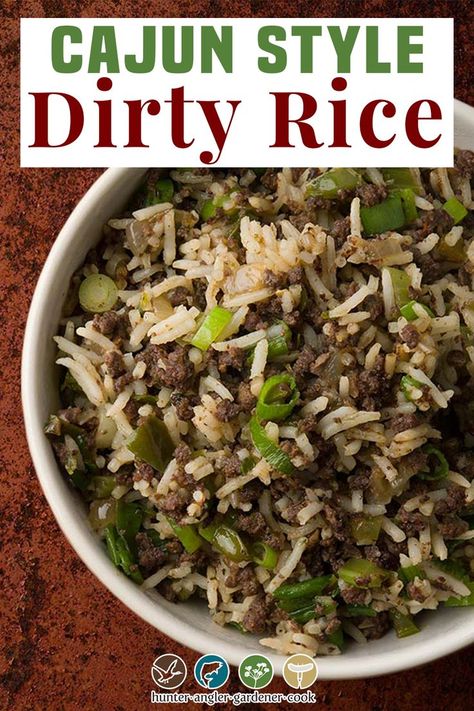 Creole Rice Recipes, Dirty Rice Recipe Easy, Cajun Dirty Rice Recipe, Cajun Rice Recipe, Cajun Dirty Rice, Cajun Rice, Dirty Rice Recipe, Chicken Gizzards, Game Meat