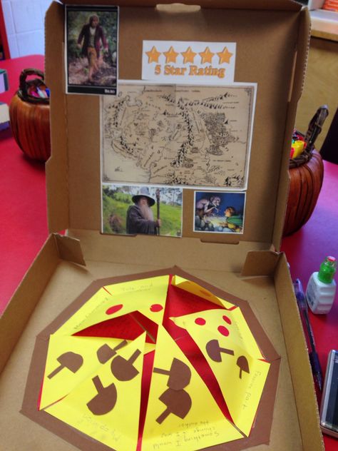 Pizza book report Pizza Box Book Report Ideas, Pizza Book Report Project, Pizza Box Book Report, Pizza Book Report, Novel Projects, School Holiday Crafts, Elementary School Projects, Book Report Template, Pizza Project