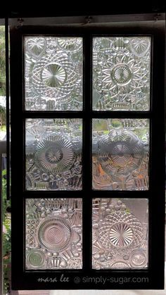 Vase Artwork, Decorating Windows, Paned Windows, Sea Glass Window Art, Mosaic Window, Mosaic Windows, Lead Light, Repurposed Windows, Office Doors