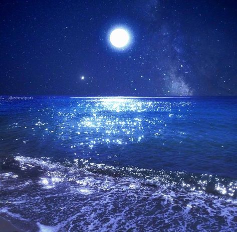 Ocean And Stars Aesthetic, Mystical Blue Aesthetic, Space Ocean Aesthetic, Moon Sea Aesthetic, Deep Blue Sea Aesthetic, Space Blue Aesthetic, Night Ocean Aesthetic, Blue Fantasy Aesthetic, Deep Ocean Aesthetic