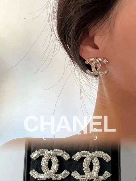 Chanel Stud Earrings, Earrings Chanel, Versace Earrings, Gift Inspo, Chanel Earrings, Chanel Jewelry, Earrings Stud, Chrome Hearts, Ring Bracelet