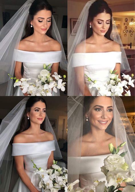 Voluminous Veil, Hair For Wedding, Classic Wedding Hair, Hair Half Up, Off Shoulder Wedding Dress, Wedding Hairstyles With Veil, Wedding Dress With Veil, Veil Hairstyles, Bridal Hair And Makeup