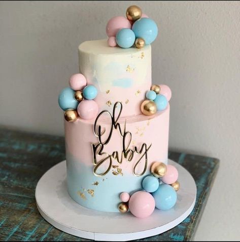 2 Tier Gender Reveal Cake, Cakes For Gender Reveal Party, Torte Baby Shower Boy Or Girl, Cake Reveal Gender Ideas, Gateau Gender Reveal, Gender Reveal Ideas Cake, Gender Reveal Cakes Ideas, Gender Reveal Cake Design, Gender Reveal Torte