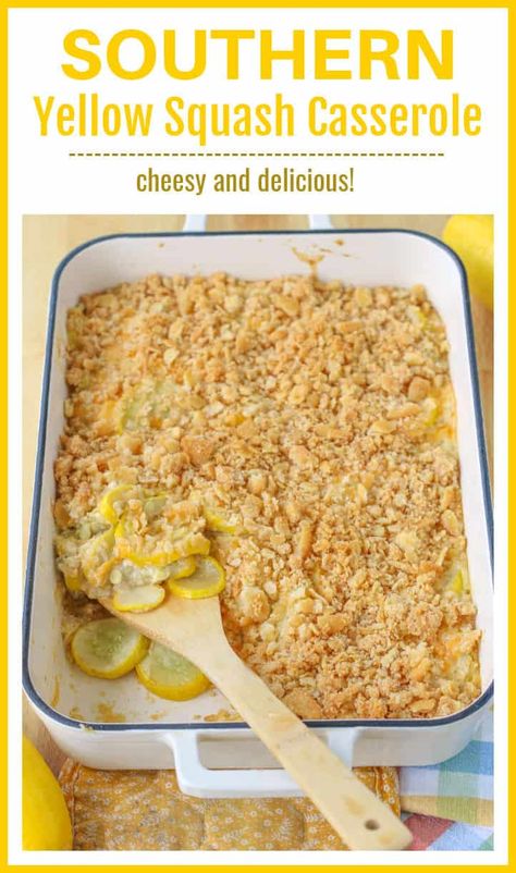 Southern Squash, Comforting Recipes, Southern Squash Casserole, Yellow Squash Casserole, Creamy Cheese Sauce, Cracker Toppings, Squash Casserole Recipes, Seasonal Eating, Baked Squash