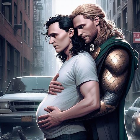 Tom Hiddleston X Chris Hemsworth, Thorki Mpreg, King Thor, Hela Thor, Marvel Moments, Thor X Loki, Thomas William Hiddleston, Marvel Avengers Funny, Loki Thor