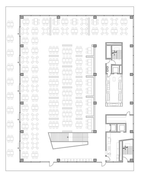 Gallery of Roche Canteen / EXH Design - 20 Restaurant Plan Design, Cafeteria Plan, Campus Landscape Design, Factory Layout, Canteen Design, Restaurant Floor Plan, Cafeteria Design, Office Canteen, Restaurant Plan