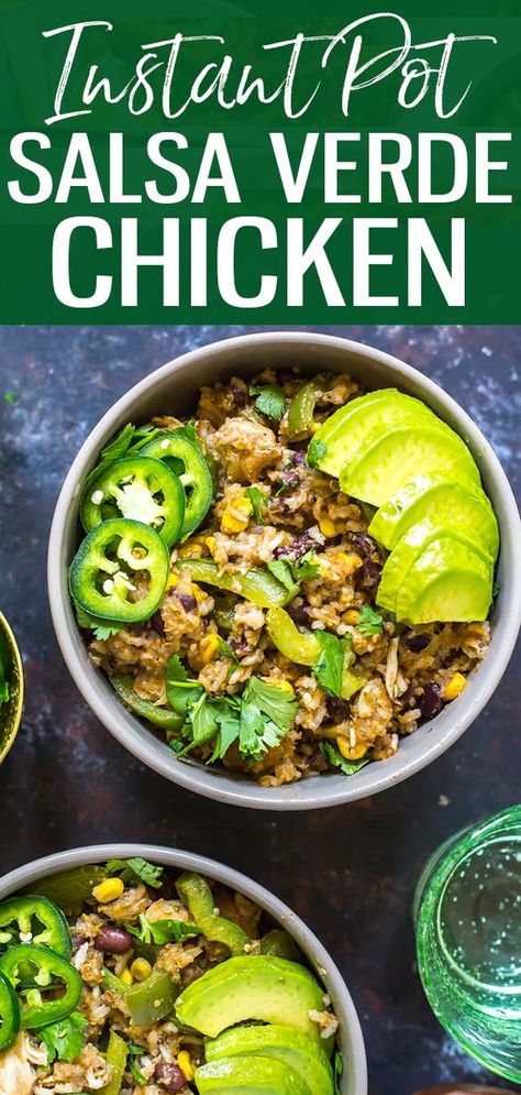 Instant Pot Salsa Verde Chicken, Crock Pot Salsa, Instant Pot Salsa, Verde Chicken, Salsa Verde Chicken, Green Rice, Tomatillo Salsa, Pot Recipes Easy, Crockpot Chili