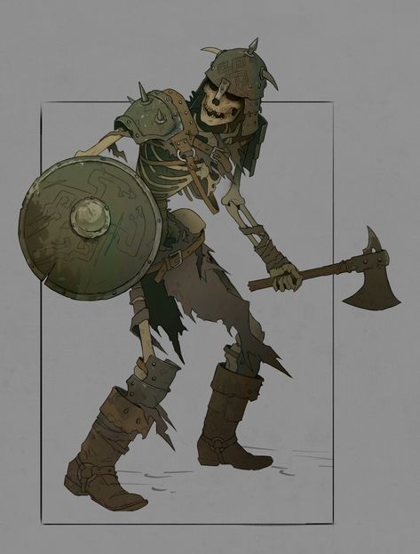 Skeleton Warrior Art, Bronze Dragonborn, Dragonborn Artificer, Skeletal Warrior, Undead Warrior, Skeleton Warrior, D D Monsters, Cool Monsters, Adventure Outfit