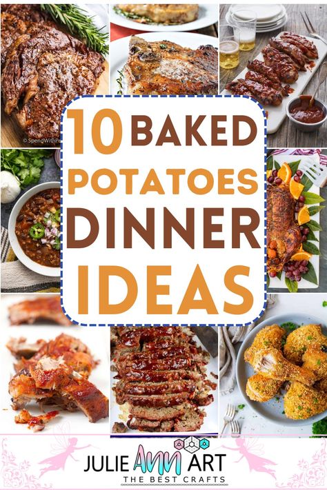 Baked Potatoes Dinner Ideas 1 Meals With Baked Potatoes As Sides, Dinner With Baked Potato Side, Dinner Ideas With Baked Potatoes, What To Eat With Baked Potatoes, Baked Potatoes Dinner, Dinners With Baked Potatoes, Potatoes Dinner Ideas, Healthy Baked Potato, Potato Dinners