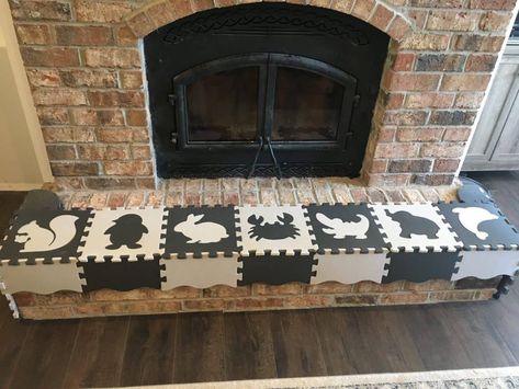 Baby Proofing Fireplace & More! Easy Hearth Padding – Oh Baby Love Fireplace Kid Proof, Baby Proofing Fireplace, Childproof Fireplace, Baby Proofing Hacks, Baby Proof Fireplace, Fire Mantel, Baby Proof House, Hearth Pad, Steel Decor