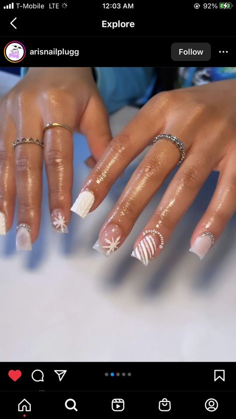 Girly Acrylic Nails Christmas, Christmas Overlay Nails, Overlay Ideas, Overlay Nails, Girly Acrylic, Fake Nails Designs, Acrylic Nail Set, Girl Nails, French Manicure Nails