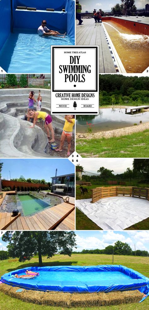 7 DIY Swimming Pool Ideas and Designs: From Big Builds to Weekend Projects Ideas De Piscina, Homemade Pools, Swimming Pool Ideas, Diy Swimming Pool, Grey Bar, Stock Tank Pool, Tank Pool, Swimming Pond, Natural Swimming Pools