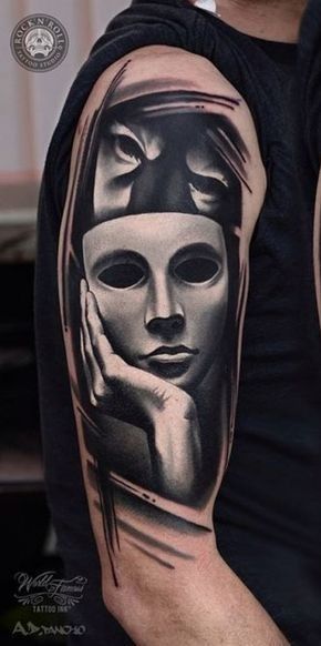 Chicanas Tattoo, Tatuagem Masculina Pequena, Realistic Tattoo Sleeve, Gangsta Tattoos, Gemini Tattoo, Tattoo Prices, Creepy Tattoos, Egyptian Tattoo, Mask Tattoo