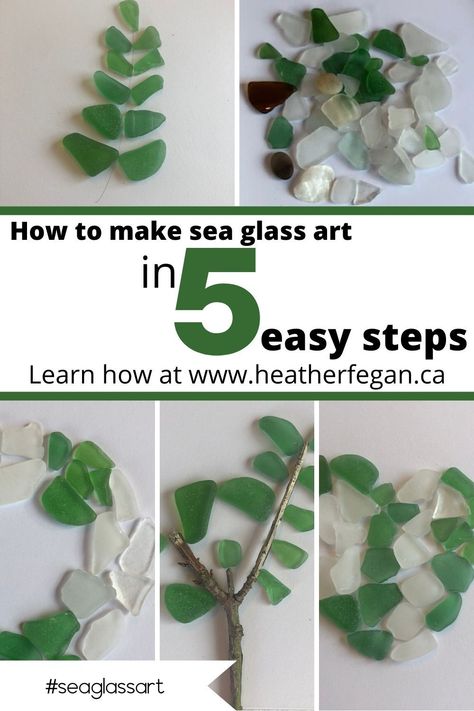 Sea Glass Succulent Diy, How To Make Sea Glass Art Pictures, Framed Sea Glass Art Diy, Sea Glass Palm Tree, Diy Sea Glass Art, Sea Glass Pictures Ideas, Sea Glass Pictures, Sea Glass Wall, Glass Crafts Diy