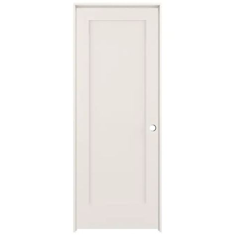 American Building Supply Shaker 30-in x 80-in Primedwhite 1-Panel Square Solid Core Primed Pine MDF Left Hand Inswing Single Prehung Interior Door in the Prehung Interior Doors department at Lowes.com Shaker Interior Doors, Shaker Interior, Solid Wood Interior Door, Craftsman Door, Inside Doors, Prehung Interior Doors, Victorian Door, Pine Doors, Satin Nickel Hardware