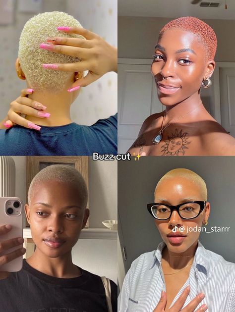 Buzzed Hair Women, Black Hair Cuts, Buzz Cut Hairstyles, Short Shaved Hairstyles, Buzzed Hair, Natural Hair Short Cuts, Short Hair Black, Bald Women, Sassy Hair