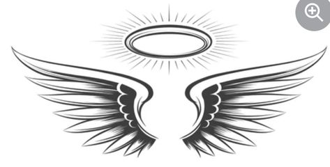 Angel Wings Halo Tattoo, Cross With Wings Tattoo, Halo Drawings, Halo Tattoo, Alas Tattoo, Wing Tattoo Men, Wings Sketch, Angel Wings Drawing, Wing Tattoo Designs