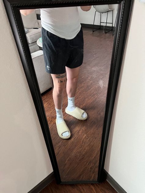 Mirror with stone Yeezy slides Yeezy Slides Bone Outfit Men, Yeezy Slide Bone Outfit, Yeezy Slides Outfit For Men, Bf Mood, Socks Outfit Men, Yeezy Slides Outfit, Cargo Pants Outfit Men, Slides Outfits, Rafael Miller