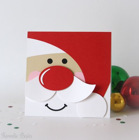 Cute Santa square Christmas card Christmas Word Art, Christmas Card Making, Santa Card, Christmas Cards Kids, Eid Cards, Santa Cards, Christmas Card Crafts, Christmas Words, Diy Christmas Cards