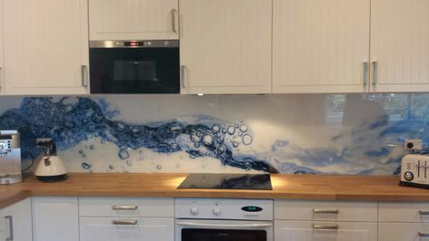 Kitchen Splashback Designs, Printed Glass Splashbacks, Florida Kitchen, Glass Splashbacks Kitchen, Kitchen Mosaic, Glass Splashbacks, Blue Backsplash, Kitchen Splashbacks, Kitchen Backsplash Designs