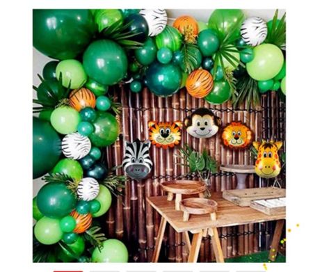 Jungle Safari Theme, Ballon Banner, Animal Balloons, Baby Shower Balloon Decorations, Ballon Party, Jungle Safari Party, Birthday Party Background, Safari Theme Party, Safari Birthday Party