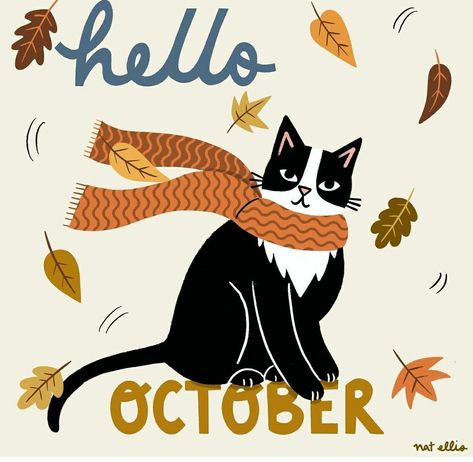 Draw Cats, Hello October, Thanksgiving Christmas, Say Hello, New Day, To Draw, Turning, Holiday Season, Illustrator