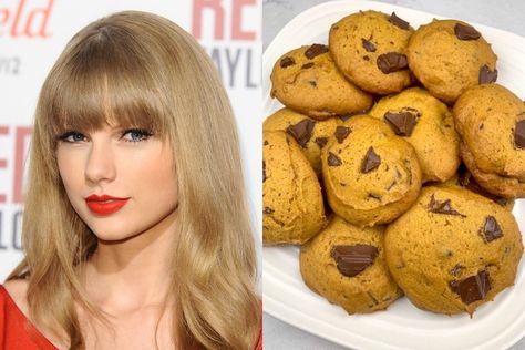 Taylor Swift Pumpkin, Parenting Questions, Pumpkin Chip, Pumpkin Cookie Recipe, Pumpkin Cookie, Pumpkin Spice Cookies, Pumpkin Chocolate Chip, Pumpkin Chocolate Chip Cookies, Pumpkin Chocolate Chips