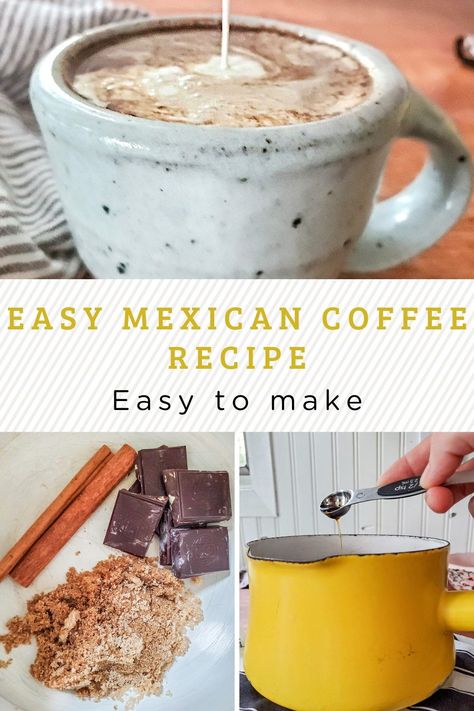 Mexican Chocolate Coffee, Coffee Ingredients Recipes, Abuelita Coffee Recipe, Bustelo Coffee Recipes, Mexican Coffee Bar Ideas, Spanish Coffee Recipe, Specialty Coffee Recipes, Mexican Mocha Coffee, Barista Recipes