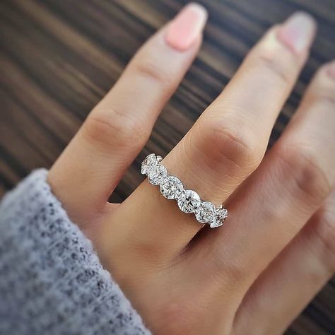 1,047 Likes, 27 Comments - Rings Page 💍 (@ringspage) on Instagram: “6 Carats of Pure Brilliance!💎💎💎This gorgeous eternity ring is made with 14 Brilliant Round Cut…” Anniversary Bands For Her, Diamond Eternity Wedding Band, Diamond Anniversary Bands, Eternity Band Ring, Diamond Anniversary, Eternity Wedding Band, Moissanite Wedding Bands, Eternity Band Diamond, Diamond Eternity