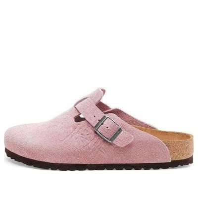 Birkenstock x Stssy Boston Suede Leather 'Dusty Pink' 1022971 Pink Stussy Birkenstock, Pink Boston Clogs, Pink Burken Stocks, Pink Birkenstock Clogs, Pink Boston Birkenstocks, Pink Clogs, Cute Pink Shoes, Pink Birkenstocks, Birkenstock Pink