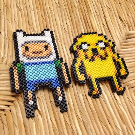 Finn Perler Beads, Adventure Time Fuse Beads, Finn And Jake Pixel Art, Perler Bead Spotify Code, Adventure Time Perler Bead Patterns, Adventure Time Perler Beads, Adventure Time Pixel Art, Fused Beads, Finn Jake