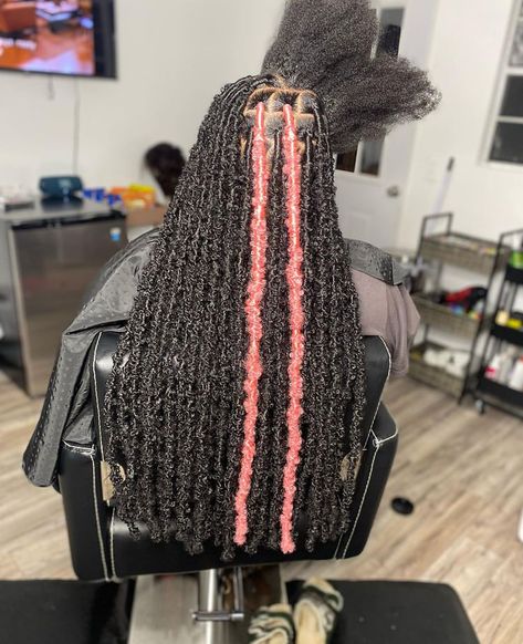 Hair Styles Locks, Faux Locs Hairstyles With Color, Peekaboo Locs, Best Braid Styles, Pink And Black Hair, Butterfly Locs, Faux Locs Hairstyles, Cute Braided Hairstyles, Braids Hairstyles Pictures