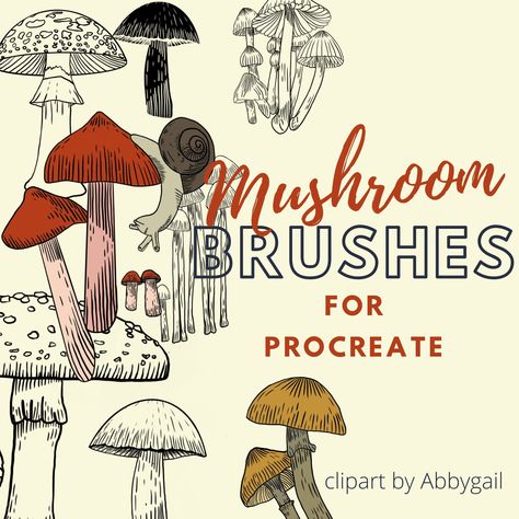 Learn how to create a beautiful fall painting with Procreate mushroom stamp brushes! Step-by-step tutorial with time-lapse video. #procreate #mushroomstampbrushes #fallpainting . #Procreate_Mushroom #Doodle_Stamps #Botanical_Stamps #Mushroom_Stamp Doodle Stamps, Botanical Stamps, Mushroom Stamp, Sketch Brush, Tattoo Stamps, Mushroom Designs, Procreate Tattoo, Painting Procreate, Brush Procreate