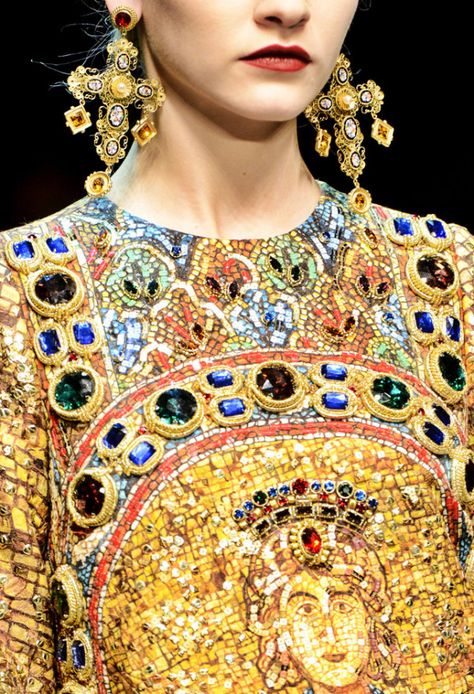 MYSTAGOGY: Dolce & Gabbana Inspired By Byzantine Splendor  fall 2013 Byzantine Fashion, Imperiul Roman, Cocktail Gowns, Couture Details, Dolce E Gabbana, Dolce & Gabbana, Fashion History, Fashion Details, Elegant Fashion