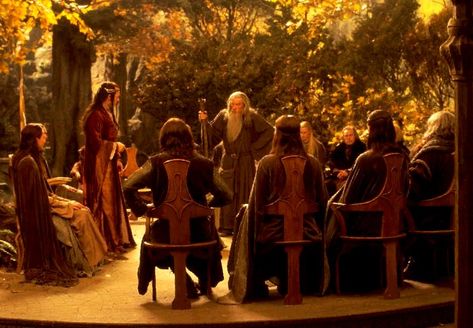 Council Of Elrond, Scene Pictures, Journal Images, Marvel Oc, Sacred Garden, The Fellowship Of The Ring, Film Journal, Hugo Weaving, Gandalf The Grey