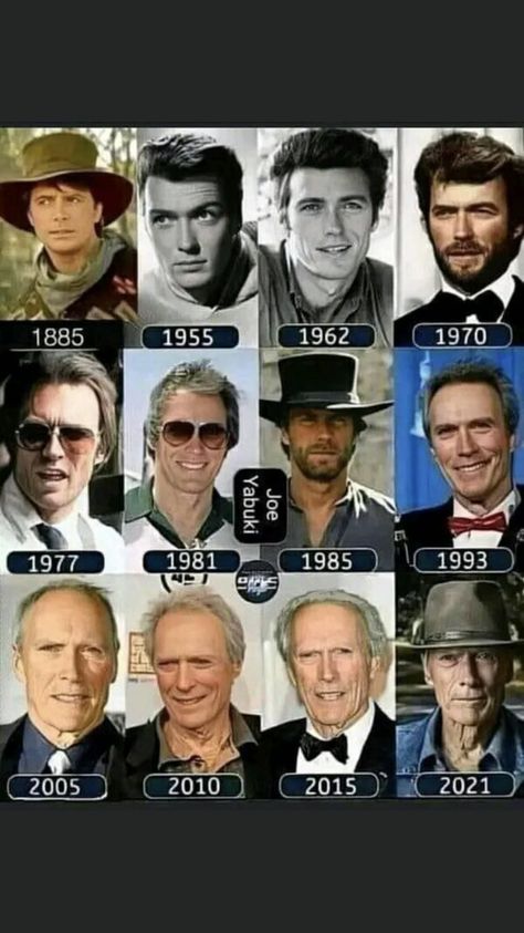 Celebrities Then And Now, Classic Movie Stars, Actrices Hollywood, Hollywood Legends, Stars Then And Now, Celebrity Portraits, Handsome Actors, Clint Eastwood, Hollywood Actor