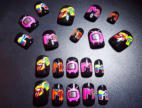 MTV Nail Art Mtv Nails, Toenail Art Designs, Music Nails, Toenail Art, Mtv Logo, Image Nails, Retro Nails, Unique Acrylic Nails, Toe Nail Art