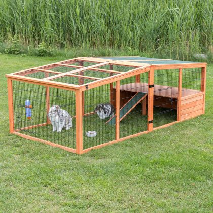 Kennel Diy, Wooden Ramp, Rabbit Enclosure, Outdoor Rabbit Hutch, Guinea Pig Hutch, Dog Kennel Cover, Wooden Dog House, Pet Bunny Rabbits, Diy Chicken Coop Plans