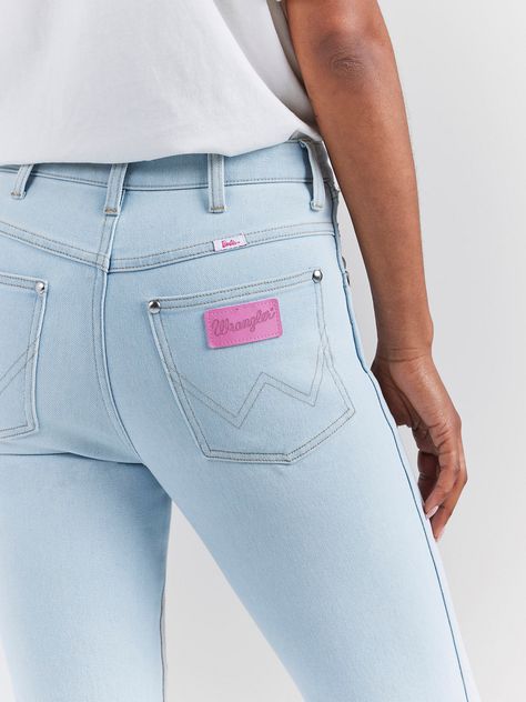 Wrangler x Barbie™ Westward High Rise Bootcut Jean | JEANS | Wrangler® Wrangler Riding Jeans, Wrangler Bootcut Jeans Women, Womens Retro Wrangler Jeans, Wrangler Cowboy Cut Jeans, Women’s Wrangler Jeans, Pink Patch, High Rise Bootcut Jeans, Workwear Jeans, Bootcut Jean